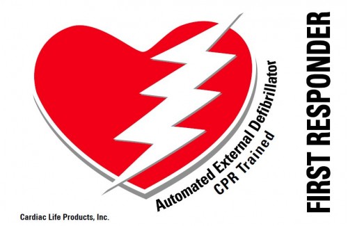 Desktop Flag for CPR AED Trained Responders 